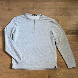Robert Barakett 1/4 Zip Gray Knit Long Sleeves Medium